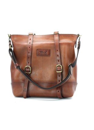 Model 501. Unisex City/Travel Natural Bull's Leather Bag