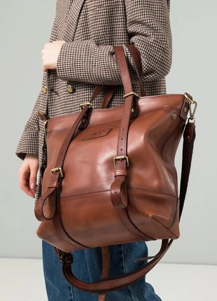 Model 501. Unisex City/Travel Natural Bull's Leather Bag7 photo