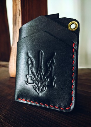 Handmade leather card holder, with embossing3 photo
