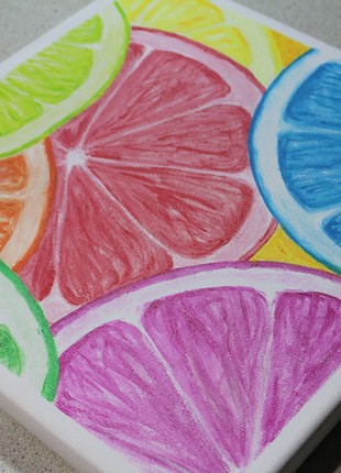 Funny Lemons Original Acrylic Painting on Canvas Wall Decor1 photo