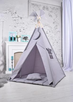 Wigwam baby, full set, monochrome gray, 110x110x180cm, suspension month as a gift
