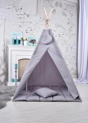 Wigwam baby, full set, monochrome gray, 110x110x180cm, suspension month as a gift9 photo