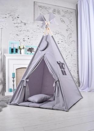 Wigwam baby, full set, monochrome gray, 110x110x180cm, suspension month as a gift6 photo