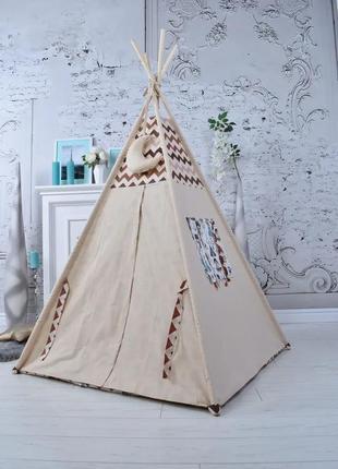 Wigwam baby with indians, full set, 110x110x180cm, beige, suspension moon as a gift8 photo