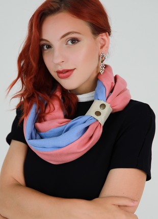 Cashmere stylish scarf Snood Black and white from the designer Art Sana3 photo