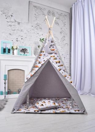 Wigwam children's "construction engineering" for the boy, full kit, 110x110x180cm, gray, suspension7 photo