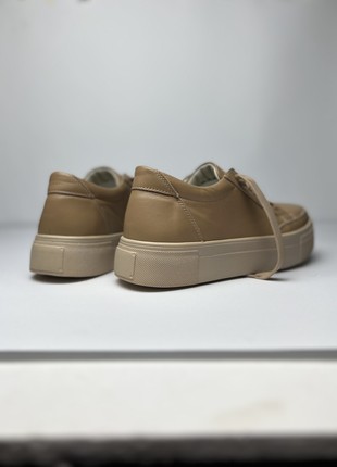 Sneakers made of genuine leather in caramel color5 photo
