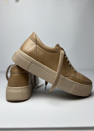 Sneakers made of genuine leather in caramel color3 photo