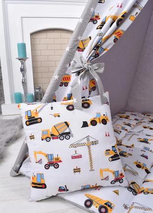 Wigwam children's "retro machine" for the boy, full kit, 110x110x180cm, gray, suspension month as a4 photo