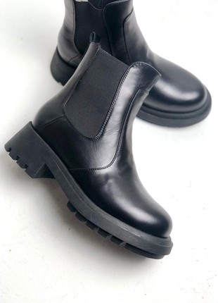 Black leather Chelsea boots1 photo