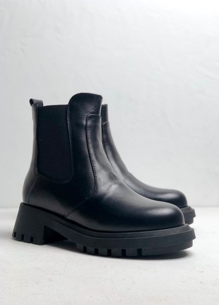 Black leather Chelsea boots3 photo