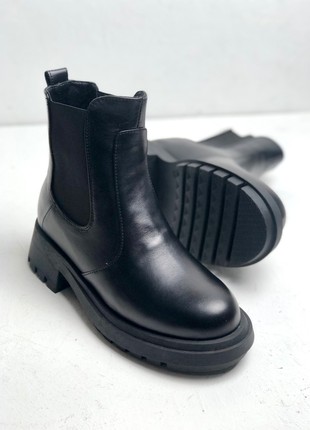 Black leather Chelsea boots4 photo