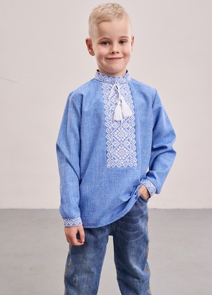 Embroidered shirt for boy "Bohdan"1 photo