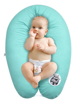 PILLOW FOR PREGNANT AND FEEDING TM PAPAELLA 30X170 CM + CARABINER MINT