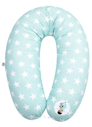 PILLOW FOR PREGNANT AND FEEDING TM PAPAELLA 30X190 CM + CARBINER WHITE STAR ON MINT1 photo