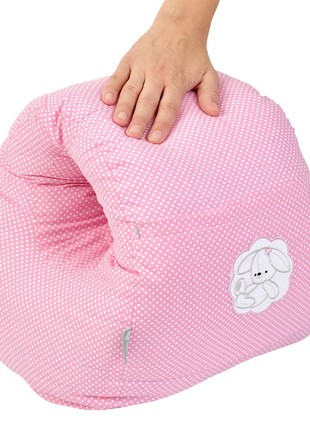 NURSING PILLOW MINI TM PAPAELLA 30X28X30 CM STARS WHITE PINK5 photo