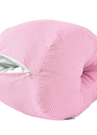 NURSING PILLOW MINI TM PAPAELLA 30X28X30 CM STARS WHITE PINK8 photo