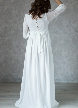 Elegance Formal Maternity Dress for Future Mom | Ivory3 photo
