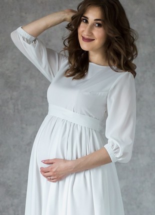 Elegance Formal Maternity Dress for Future Mom | Ivory5 photo