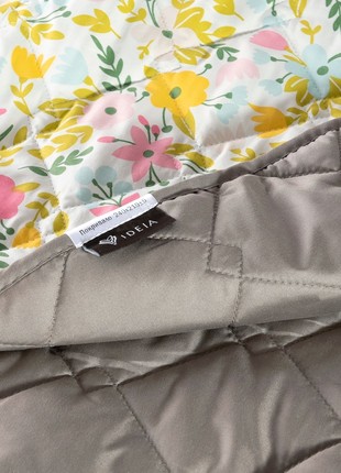 BEDSPREADS STYLE CUBE TM IDEIA 180X210 CM GRAY/FLOWERS5 photo