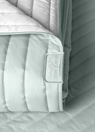 BEDSPREAD STYLE LUXURY TM IDEIA 220X240 CM MINT/WHITE4 photo