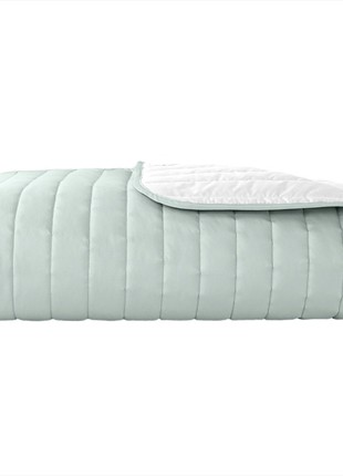 BEDSPREAD STYLE LUXURY TM IDEIA 240X260 CM MINT/WHITE7 photo