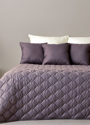 BEDSPREAD STYLE CUBE TM IDEIA 140X210 CM CHOCOLATE/BEIGE4 photo