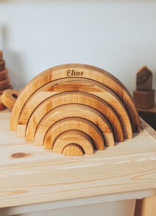 Natural Wood Rainbow Stacker5 photo
