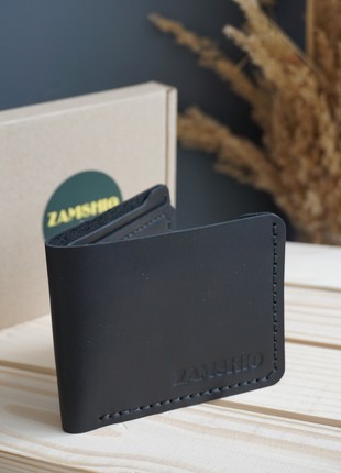 Minimalistic genuine leather wallet "ZAMSHIO"!1 photo