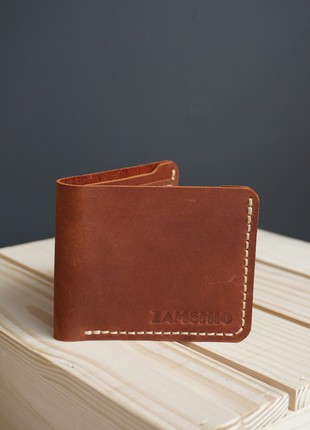 Minimalistic genuine leather wallet "ZAMSHIO"!1 photo