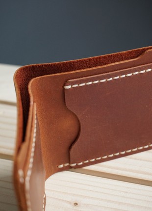 Minimalistic genuine leather wallet "ZAMSHIO"!2 photo