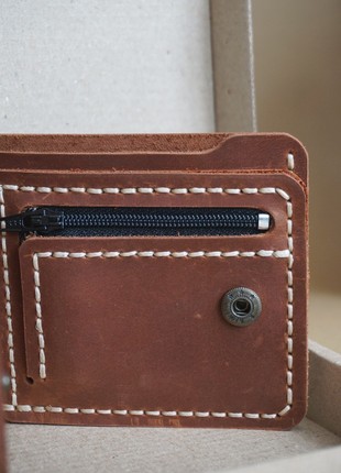 Minimalistic genuine leather wallet "ZAMSHIO"!3 photo