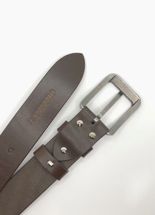 Genuine leather belt "Zamshio"3 photo
