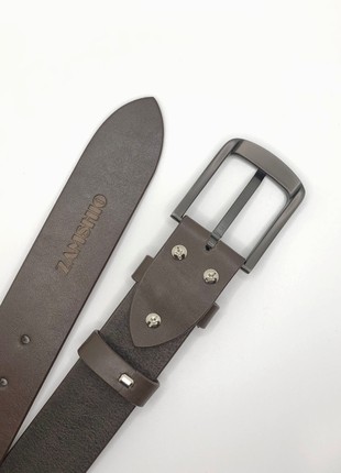 Genuine leather belt "Zamshio"3 photo