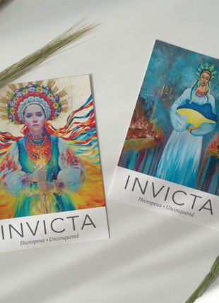The set of greeting cards. INVICTA  (lat.) Unconquered.