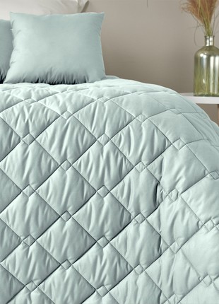 BEDSPREAD STYLE CUBE TM IDEIA 140X210 CM MINT/ST. GRAY6 photo