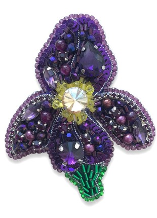 Handmade Purple Iris Brooch  (45212)