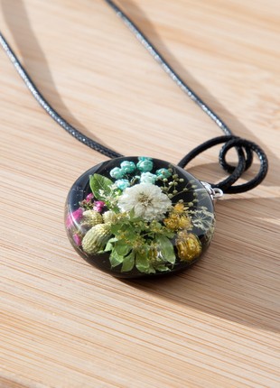Resin flower jewelry set, Necklace and earrings set4 photo