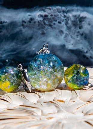 Stand with Ukraine jewelry set, Ukrainian flag colors jewelry set