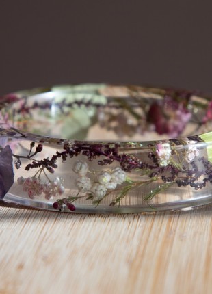 Real flower epoxy resin bracelet, Transparent flower bracelet for women7 photo