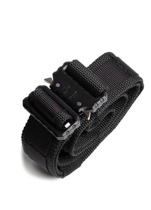 black warbelt, cobra buckle belt with quick-release nylon hard belt gear