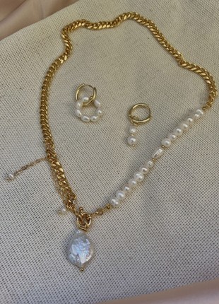 Real pearl necklace with 24k gold3 photo
