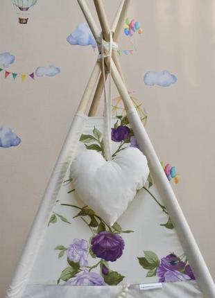 Vigwam wigwam "lilac and roses", for a girl, full set, 110x110x180cm4 photo