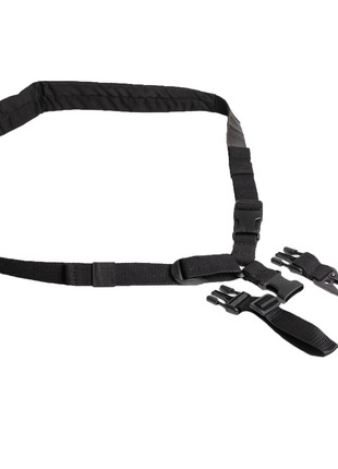 1 point black sling with shoulder, 25 mm strap