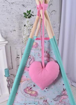Wigwam wigwam baby with uniforms, for a girl, full set, 110x110x180cm, pink-mint7 photo