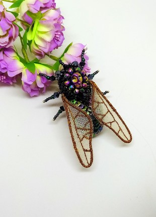 Handmade brooch "the fly"2 photo