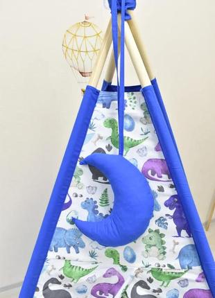 Wigwam baby with dinosaurs, for the boy full kit, 110x110x180cm, blue9 photo