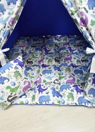 Wigwam baby with dinosaurs, for the boy full kit, 110x110x180cm, blue6 photo