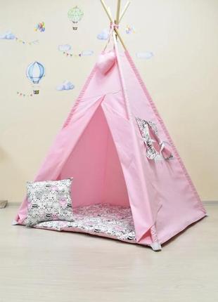 Vigwam wigwam "seals", for a girl, full set, 110x110x180cm, pink, suspension of a handmade as a gift4 photo