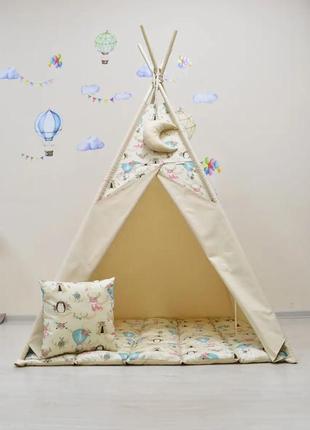 Wigwam baby "balloons", full kit, 110x110x180cm, beige, suspension month as a gift2 photo